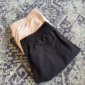 Lot of 2 Women’s Athleta Black & Tan Avenue Wide Leg Crop Pant Activewear- Sz 14